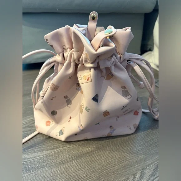 Ans Cat Pattern Pu Shoulder Bag - Pink - Picture 2 of 5